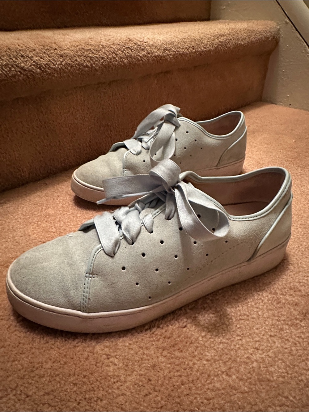 Vionic Robin egg blue Suede Ribbon-Lace Sneakers